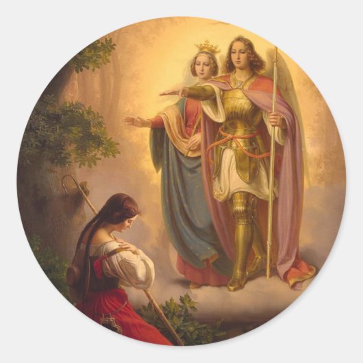 St. Joan of Arc St. Michael Catherine Alexandria Runder Aufkleber (Vorderseite)