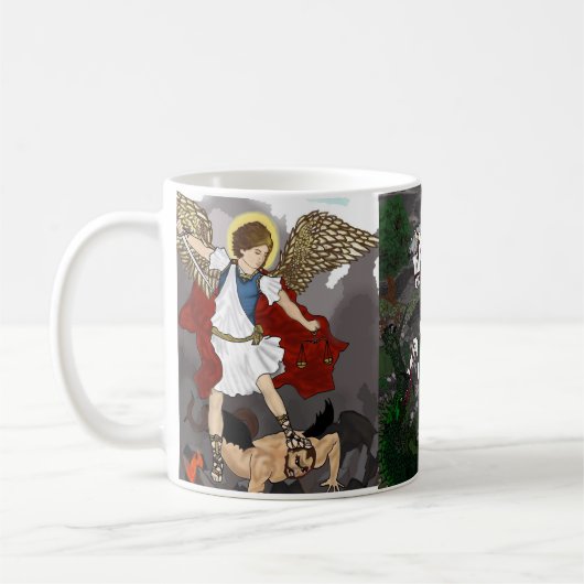St. Joan of Arc, St. Michael, St. George Kaffeetasse (Links)
