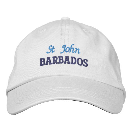 St. John, Barbados bestickte Baseballkappe (Vorderseite)