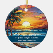 St John Beach Vacation Keramik Ornament (Vorne)