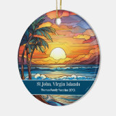 St John Beach Vacation Keramik Ornament (Links)