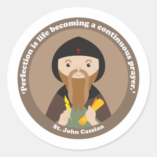 St. John Cassian Runder Aufkleber (Vorderseite)