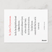 St. John Chrysostom Prayer Card Postkarte (Rückseite)