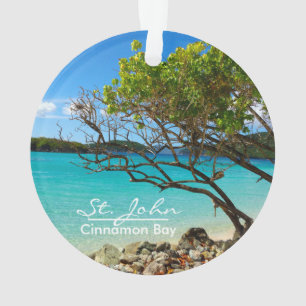 St John Cinnamon Bay Beach Round Ornament