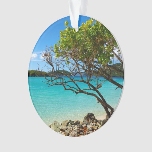 St John Cinnamon Bay Beach Round Ornament (Vorderseite)