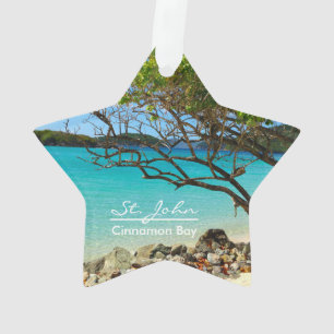 St John Cinnamon Bay Beach Round Ornament