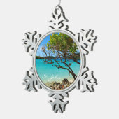 St. John Cinnamon Bay Pewter Snowflake Ornament (Rechts)