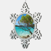 St. John Cinnamon Bay Pewter Snowflake Ornament (Rechts)
