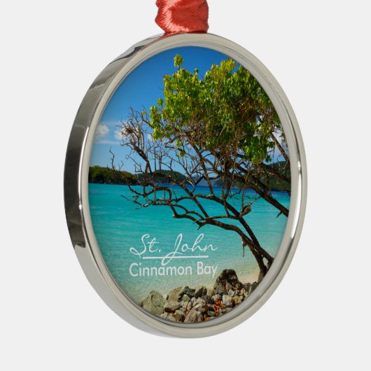 St John Cinnamon Bay Silver Frame Ornament (Rechts)