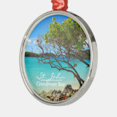 St John Cinnamon Bay Silver Frame Ornament (Links)