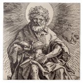 St. John der Täufer Holt das Lamm Fliese (Vorderseite)