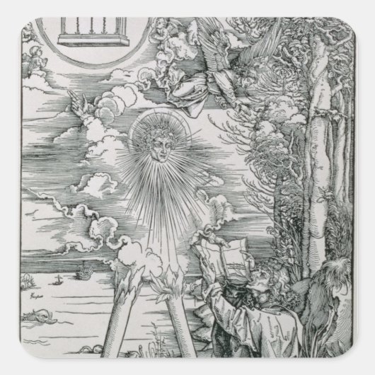 St. John Devouring the Book Quadratischer Aufkleber (Vorderseite)