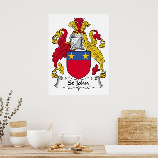 St John Familienwappen Poster (Küche)