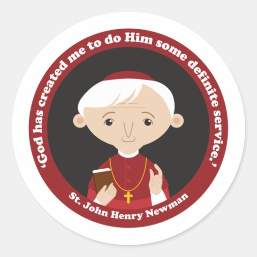 St. John Henry Newman Runder Aufkleber (Vorderseite)