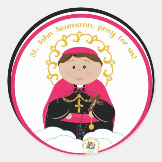 St. John Neumann Classic Round Sticker (Vorderseite)