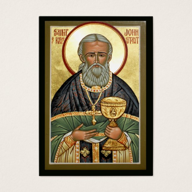 St. John of Kronstadt Mini Prayer Card (Vorderseite)