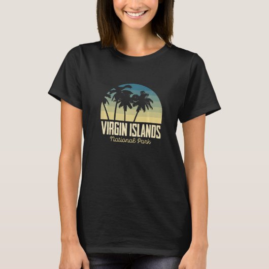 St. John Palm trees National Park Virgin Islands S T-Shirt (Vorderseite)