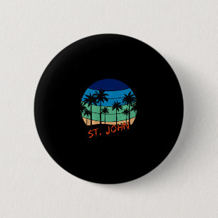 St. John Retro Vintage Sonnenuntergang Strand Desi Button