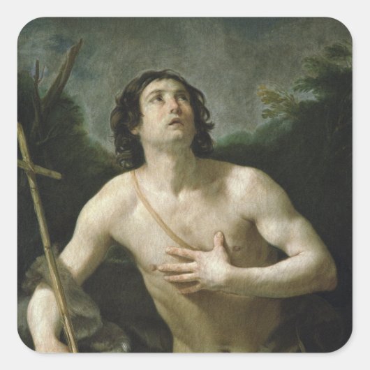 St. John the Baptist, c.1635-40 Quadratischer Aufkleber (Vorderseite)