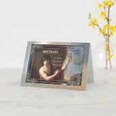 St. John the Baptist Fest Day Old World Frame Karte (Gelbe Blume)