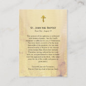 St. John the Baptist Orthodox Prayer Card Platzkarte (Rückseite)