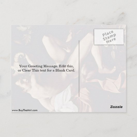 St. John The Baptist von Michelangelo Da Caravaggi Postkarte (Rückseite)