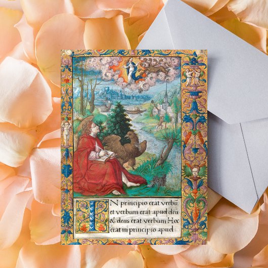 St John the Evangelist Bible Mittelaltermanuskript Postkarte