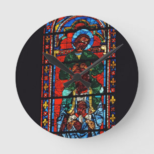 St. John the Evangelist riding the shoulders of Ez Runde Wanduhr