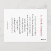 St. John the Forerunner Prayer Card Postkarte (Rückseite)