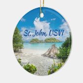 St. John U S Jungfrau Islands Beach Foto Keramik Ornament (Links)
