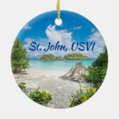 St. John U S Jungfrau Islands Beach Foto Keramik Ornament (Hinten)