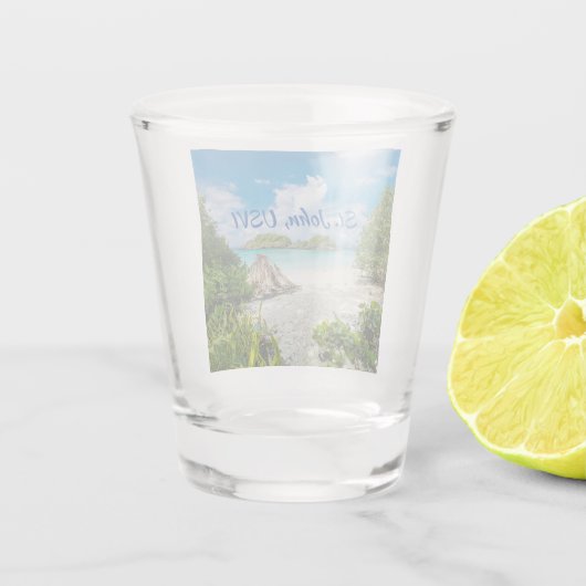 St. John U S Jungfrau Islands Beach Foto Schnapsglas (Rückseite)