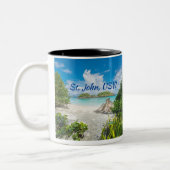 St. John U S Jungfrau Islands Beach Foto Zweifarbige Tasse (Links)