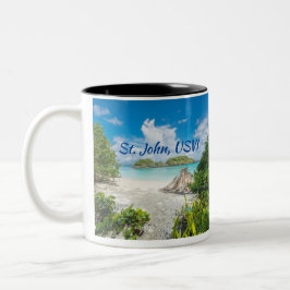 St. John U S Jungfrau Islands Beach Foto Zweifarbige Tasse