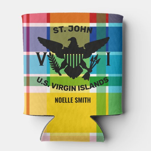 St. John, U.S. Jungfrau Islands Flag (Black) Madra Dosenkühler (Rückseite)