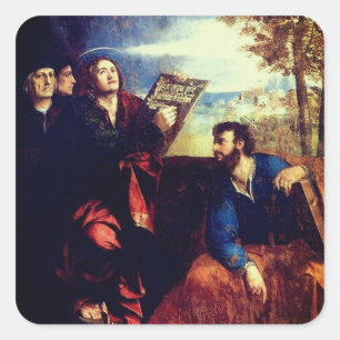St John und St Bartholomew (rechts) von Dosso Doss Quadratischer Aufkleber