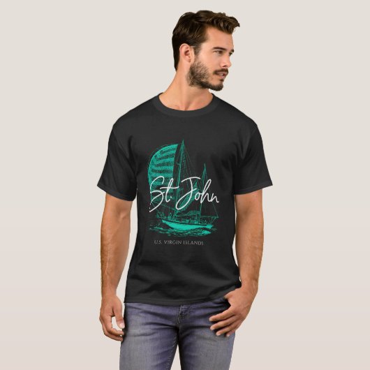 St John Us Jungfrau Islands Sailboat T-Shirt (Vorne ganz)