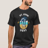 St. John US Jungfrau Islands Wild Donkey am Strand T-Shirt (Vorderseite)