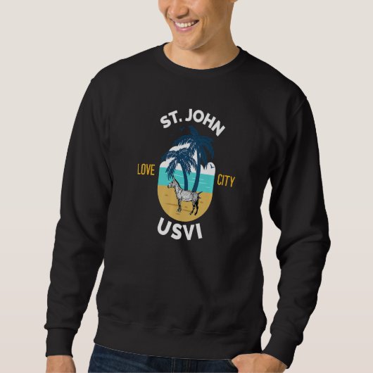 St. John US Virgin Islands Wild Donkey on the Beac Sweatshirt (Vorderseite)