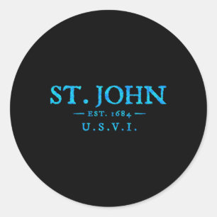 St John Usvi Bunte Text Männer Frauen Urlaub So Runder Aufkleber