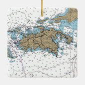 ST John USVI Chart Keramikornament (Rückseite)