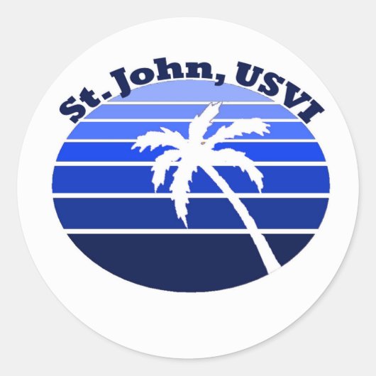 St. John, USVI Runder Aufkleber (Vorderseite)