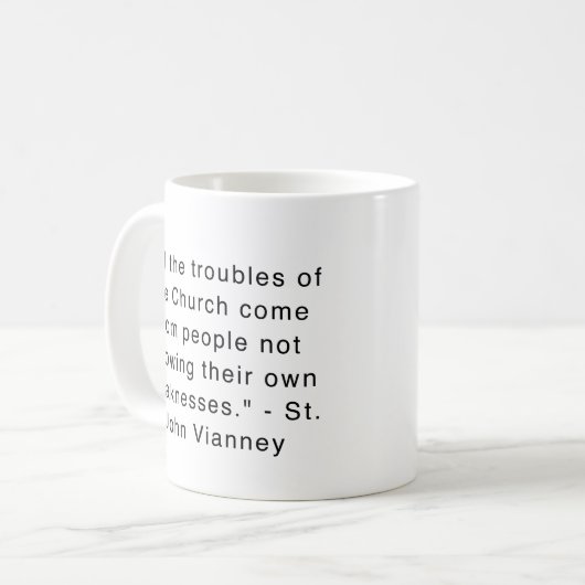 St. John Vianney Kaffeetasse (Vorderseite Links)