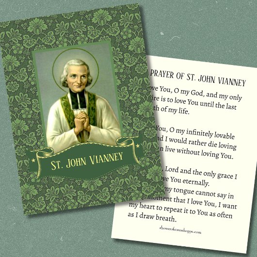 St. John Vianney Priest Prayer Card Platzkarte