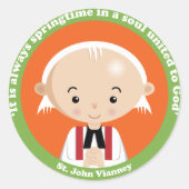 St. John Vianney Runder Aufkleber (Vorderseite)