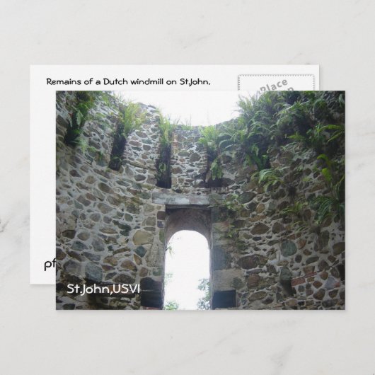 St.John (Windmill) Postkarte (Vorne/Hinten)