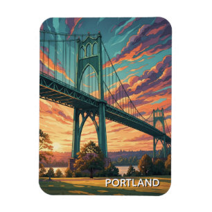 St Johns Bridge in Portland Oregon Magnet