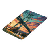St Johns Bridge in Portland Oregon Magnet (Linke Seite)