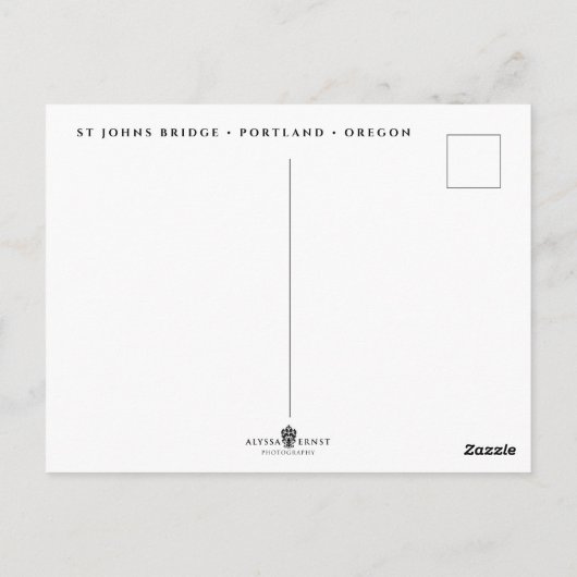 St Johns Bridge | Portland Oregon Postkarte (Rückseite)