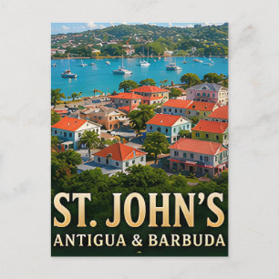 St. John's karibischer Hafen und Inselcharme Postkarte